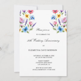 Vattenfärg 50-årsdagen bröllop inbjudningar