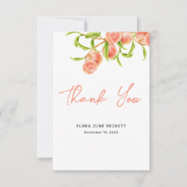 Vattenfärg A Söt liten persika Tack Kort