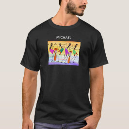 Vattenfärg, Abstrakt African Art Happity Dance T Shirt