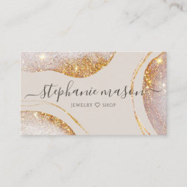 Vattenfärg Abstrakt Guld Glitter Modern Lyx Chic Visitkort