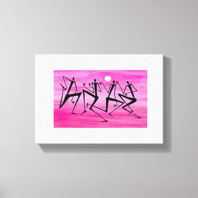 Vattenfärg, African Art Magic Sunny Day Canvastryck (Framsida)