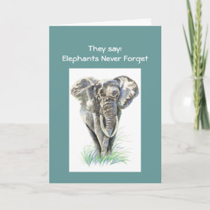 Vattenfärg African Elephant Animal Nature Art Kort