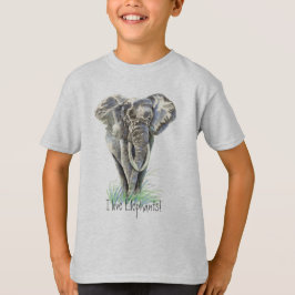 Vattenfärg African Elephant Animal Nature Art Tee