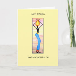 Vattenfärg, afrikansk konst Elegant Dam födelsedag Kort