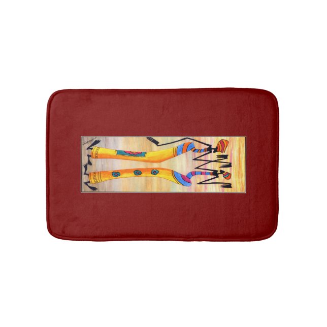 Vattenfärg, afrikansk konst, Fantastisk Dance Badrumsmatta (Framsidan)