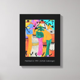 Vattenfärg, afrikansk konst, Fantastisk Joy Dance Canvastryck
