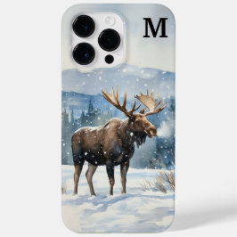 Vattenfärg Älg i Vinter Natur