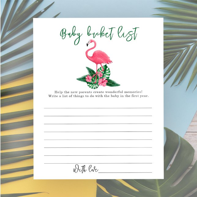 Vattenfärg Aloha! Rosa Flamingo - Baby-haklista (Skapare uppladdad)