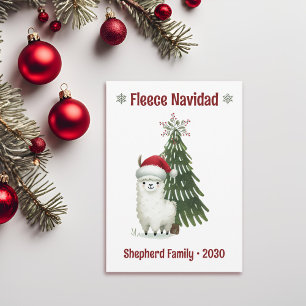 Vattenfärg Alpaca Ull Navidad Julkort