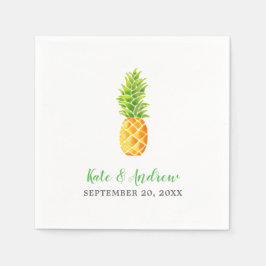 Vattenfärg Ananas Bröllop Pappersservett