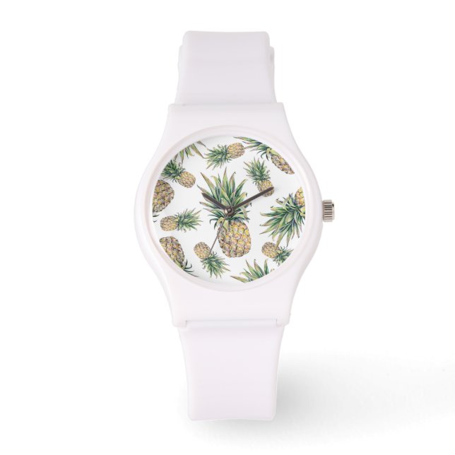 Vattenfärg Ananas Mönster Armbandsur (Framsida)