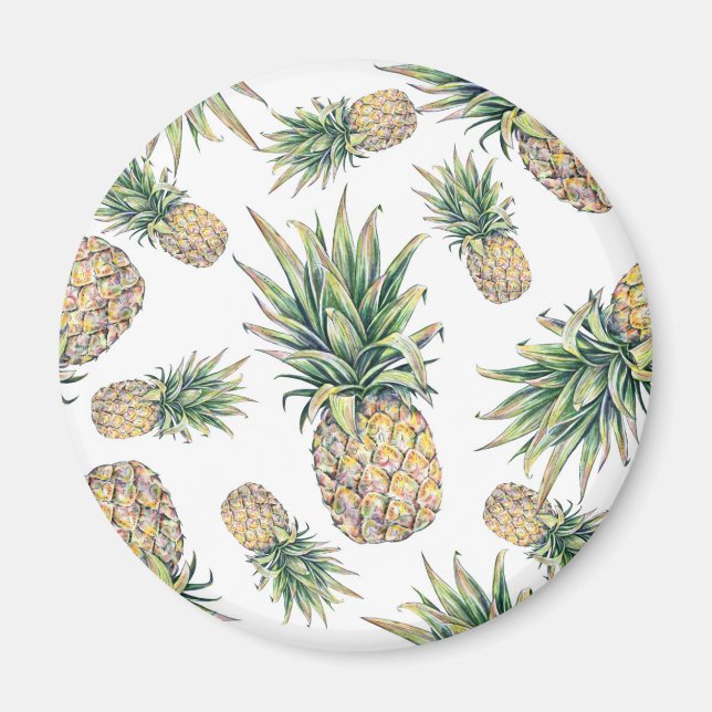 Vattenfärg Ananas Mönster Magnet (Framsidan)