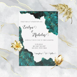 Vattenfärg Anastasia Svart & Grön Inbjudan