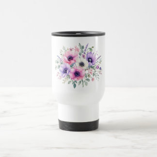 Vattenfärg Anemon Blomma Blommig resemugg