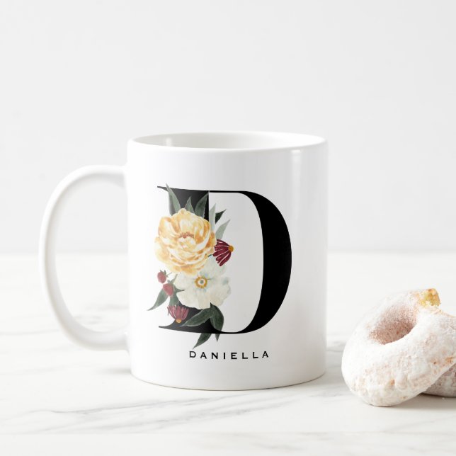 Vattenfärg Anemone Botanicals Brev D Monogram Kaffemugg (Med munk)