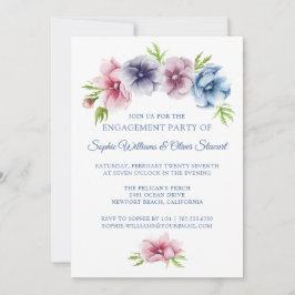 Vattenfärg Anemone Flower Bröllop | FÖRLOVNING Inbjudningar