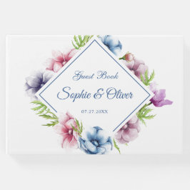 Vattenfärg Anemone Flower Bröllop Gästböcker