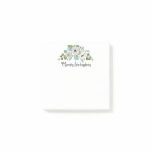 Vattenfärg Anemones Blåa blommor Whimsical