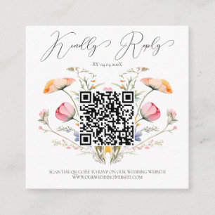 Vattenfärg äng vilda blommor QR-kod budget Tilläggskort