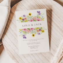 Vattenfärg äng vildblomma bröllop