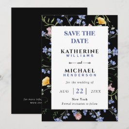 Vattenfärg äng vildblommor Bröllop  Spara Datumet