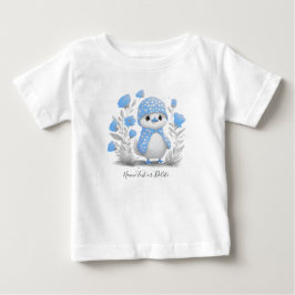 Vattenfärg Anka Blå Blommig Baby T-Shirt