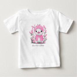 Vattenfärg Anka Rosa Blommor Baby T-Shirt