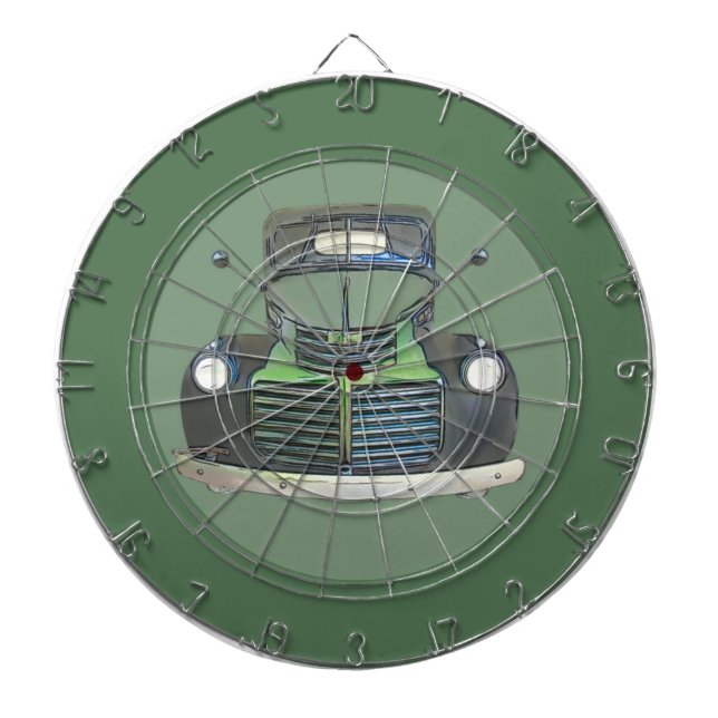 Vattenfärg Antique Lastbil Dartboard Darttavla (Framsidan)