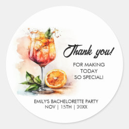 Vattenfärg Aperol Spritz Sängvätningsparty Runt Klistermärke