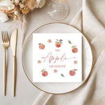 Vattenfärg Äppelblom Baby Shower Servetter