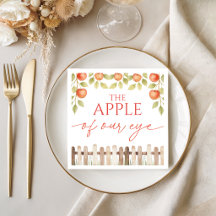 Vattenfärg Äppelträdgård Baby Shower Servetter