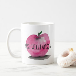 Vattenfärg APPLE som är modern, lärare Kaffemugg