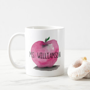 Vattenfärg APPLE som är modern, lärare Kaffemugg