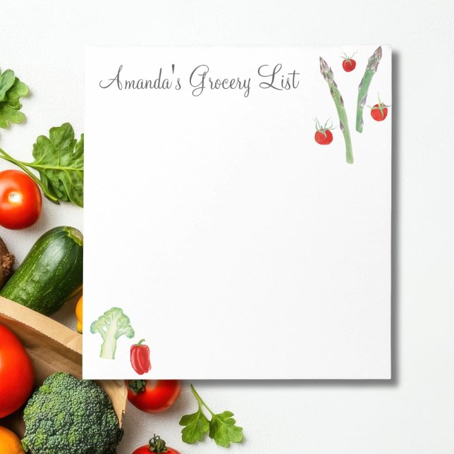 Vattenfärg Asparagus, Broccoli, Tomater, paprika Anteckningsblock (Skapare uppladdad)