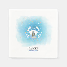 Vattenfärg Astrologi - Cancer Pappersservetter