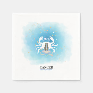 Vattenfärg Astrologi - Cancer Pappersservetter