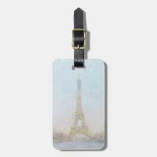 Vattenfärg avbildar av Eiffel Towe Bagagebricka