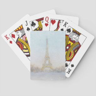 Vattenfärg avbildar av Eiffel Towe Kortlek