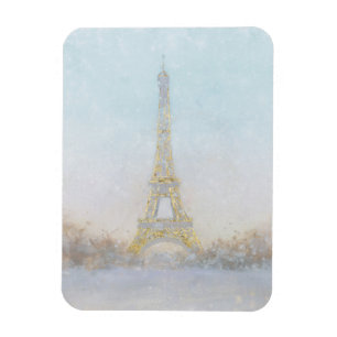 Vattenfärg avbildar av Eiffel Towe Magnet