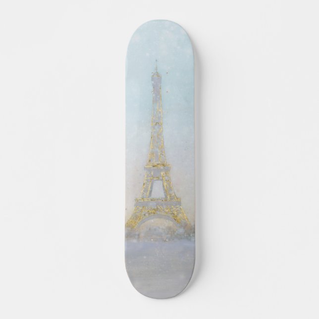 Vattenfärg | avbildar av Eiffel Towe Old School Skateboard Bräda 18 Cm (Framsida)
