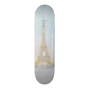 Vattenfärg avbildar av Eiffel Towe Old School Skateboard Bräda 18 Cm