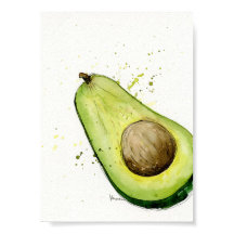Vattenfärg Avocado kökskonst