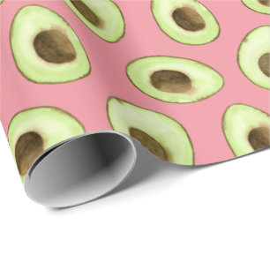 Vattenfärg Avocado Rosa Presentpapper