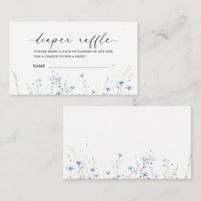 Vattenfärg Baby i Bloom babydusch, dagbok raffl Tilläggskort (Fram/baksida)