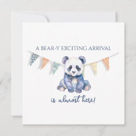 Vattenfärg baby panda vimplar Baby Shower Kort