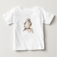 Vattenfärg Baby Sparrow med ruffade fjädrar