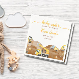 Vattenfärg baby under babyduschen för byggnadsbebi pappersservett