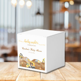 Vattenfärg baby under babyduschen för byggnadsbebi presentaskar