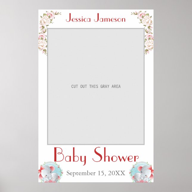 Vattenfärg Babyshower Foto Rekvisita Affisch (Framsidan)