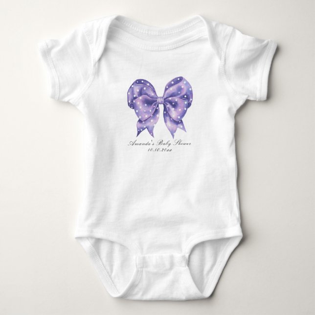 Vattenfärg båge prickig baby shower t shirt (Framsida)